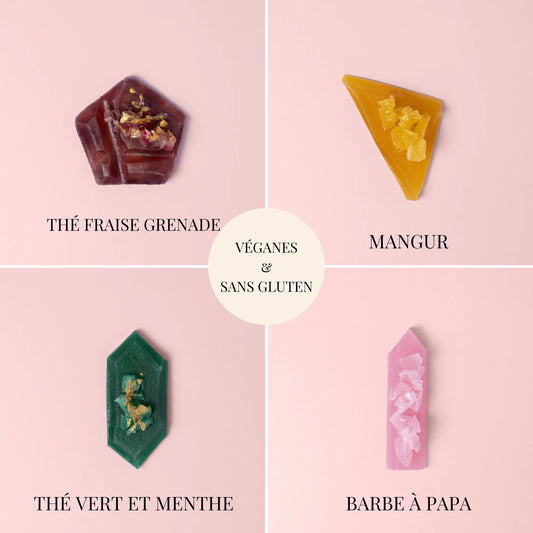 Collezione di smeraldo - 4 cristalli commestibili