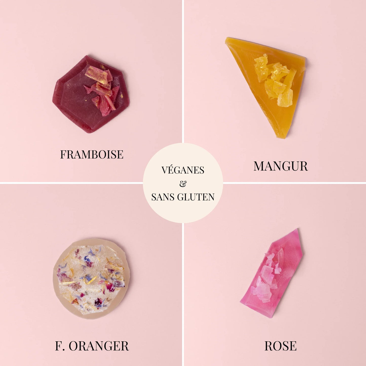 Collection Rubis - 4 Cristaux Comestibles