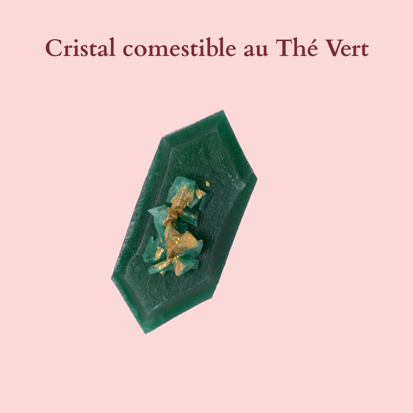 Essbarer Kristall mit grünem und Minztee