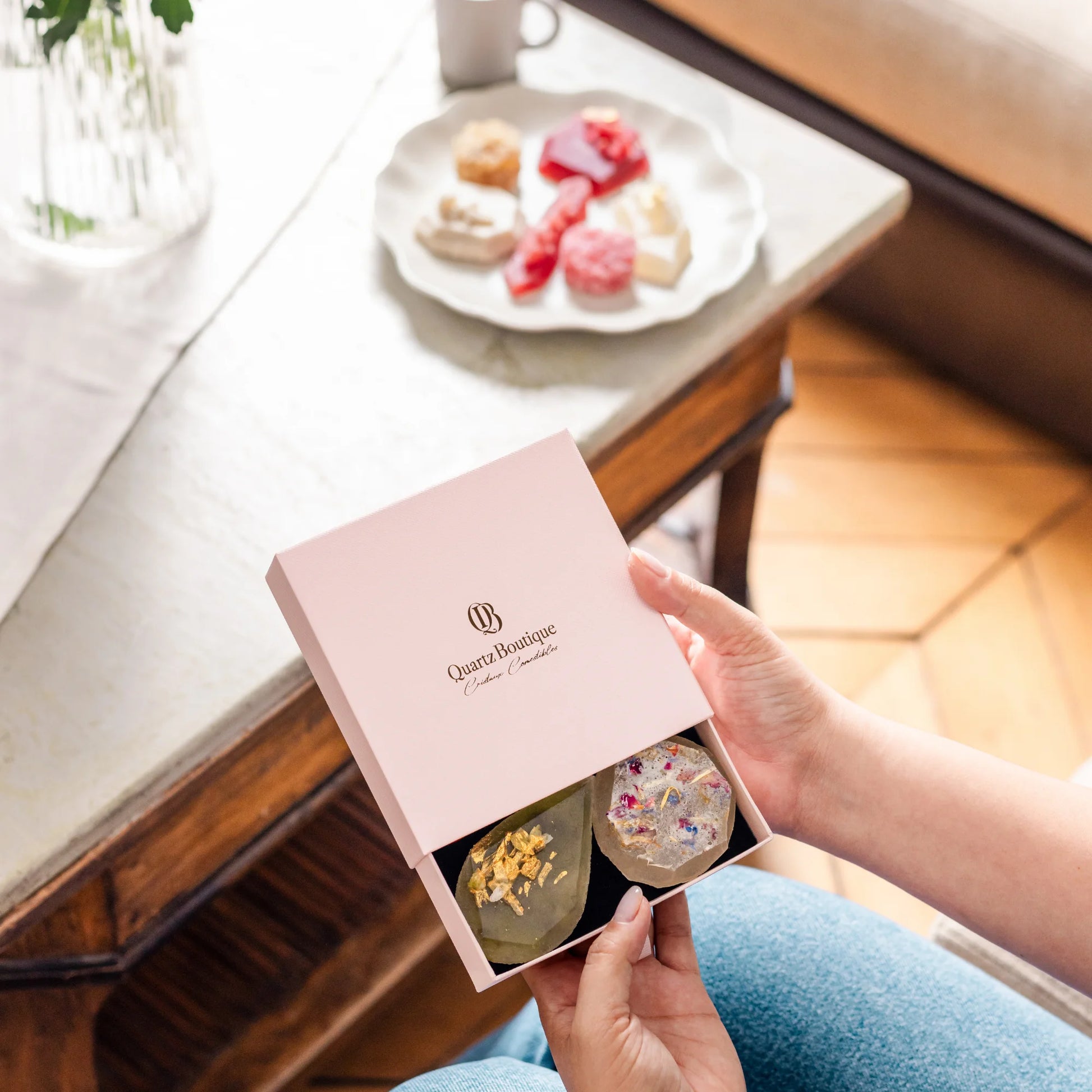 video asmr de dustation de cristaux comestibles veganes et sans gluten