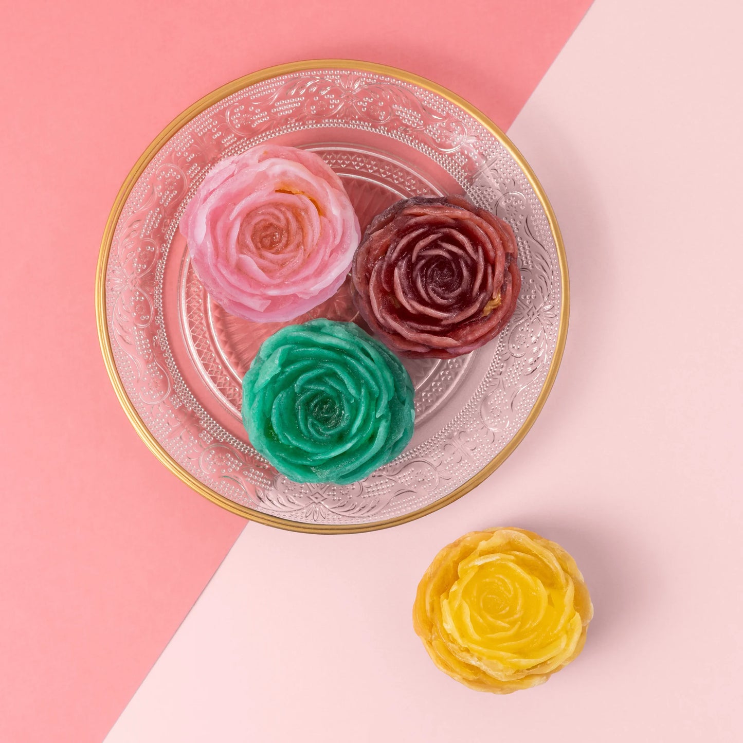 cristaux comestibme à offrir comme cadeau original en forme de fleurs
