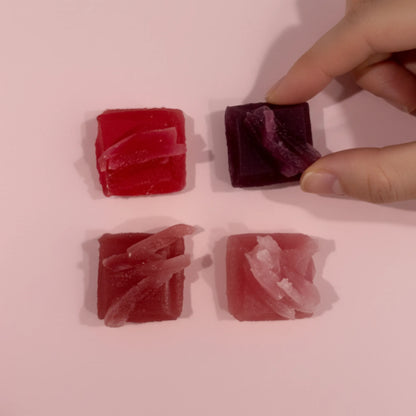 Mini Coffret de 4 cristaux comestibles aux Fruits Rouges