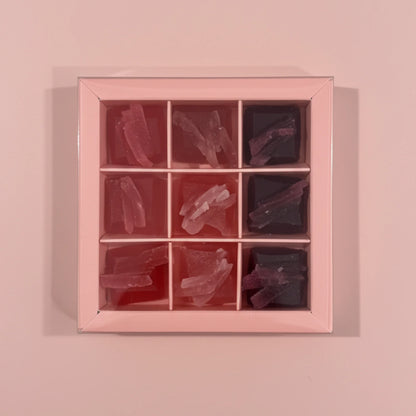 Mini Coffret de 9 cristaux comestibles aux Fruits Rouges