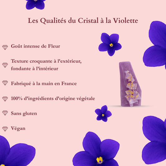 Comstible crystal with violet
