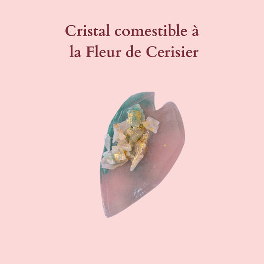Edible crystal with cherry blossoms