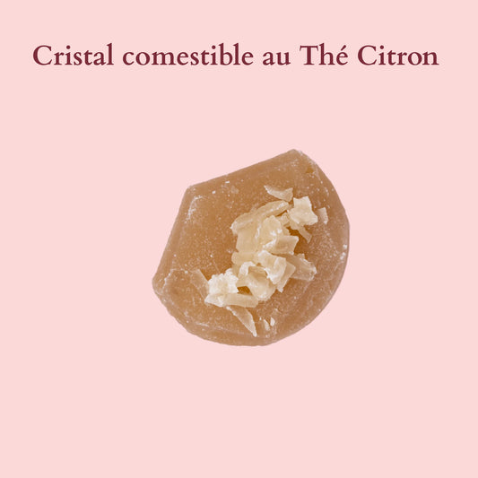 Edible crystal with lemon tea